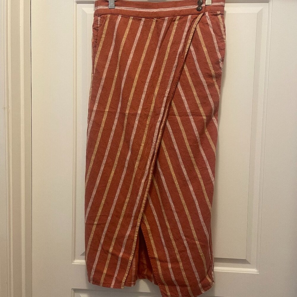Madewell linen-style midi skirt